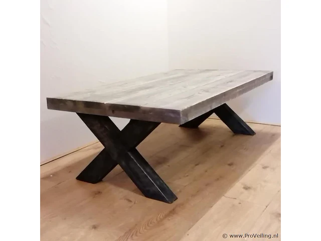 Rechthoek eettafel met kruispoot onderstel - 200 x 95 cm - afbeelding 2 van  3