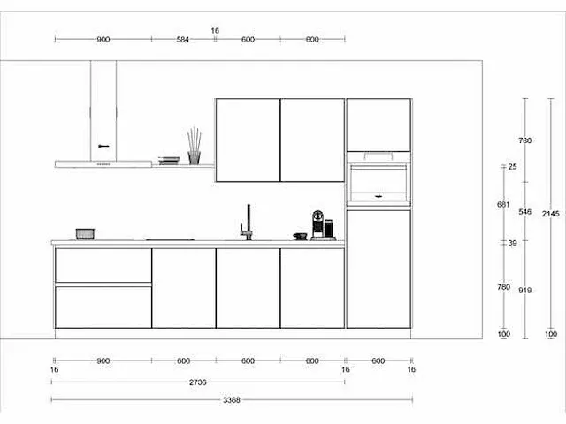 Rechtopgestelde keuken - afbeelding 3 van  6