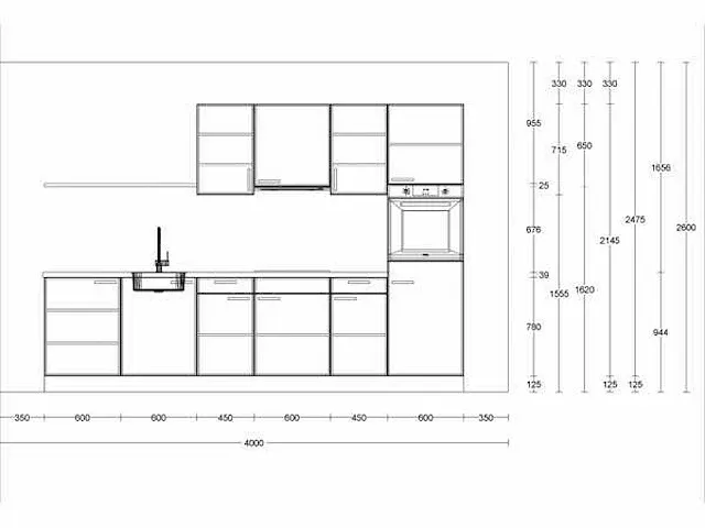 Rechtopgestelde keuken - afbeelding 2 van  5