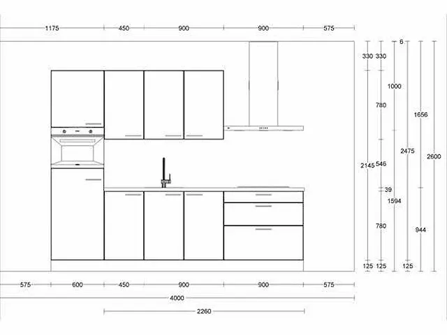 Rechtopgestelde keuken - afbeelding 2 van  5