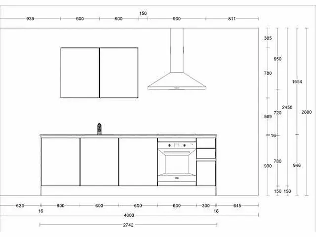 Rechtopgestelde keuken - afbeelding 3 van  6