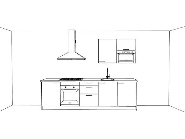 Rechtopgestelde keuken - afbeelding 2 van  6