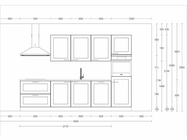 Rechtopgestelde keuken - afbeelding 2 van  5