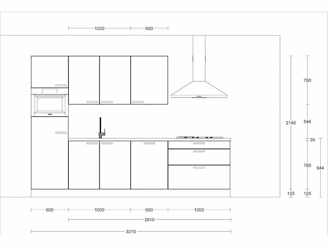 Rechtopgestelde keuken - afbeelding 2 van  5