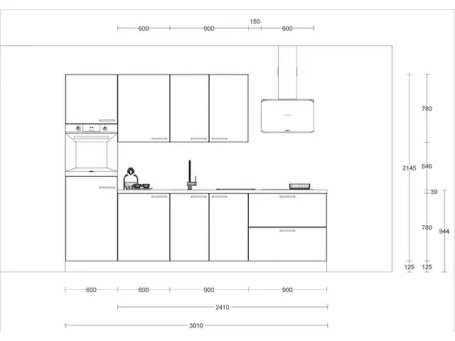 Rechtopgestelde keuken - afbeelding 2 van  5