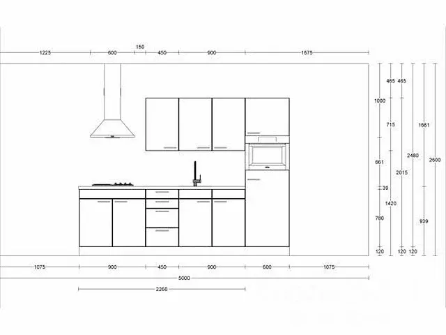 Rechtopgestelde keuken - afbeelding 2 van  3