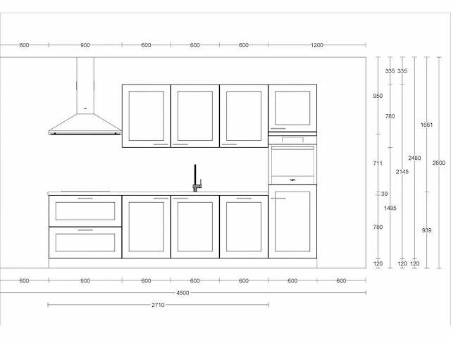 Rechtopgestelde keuken - afbeelding 2 van  5