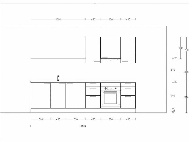 Rechtopgestelde keuken - afbeelding 3 van  5