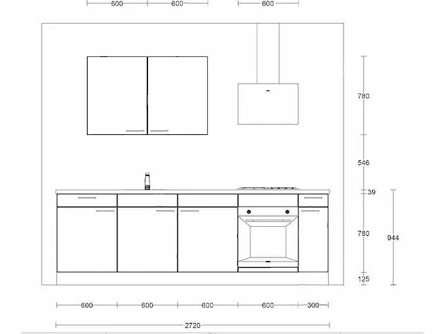 Rechtopgestelde keuken - afbeelding 2 van  5