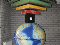 Reclamedisplay wereldbol. afmeting 120 x 120 x 180 cm. - afbeelding 2 van  3
