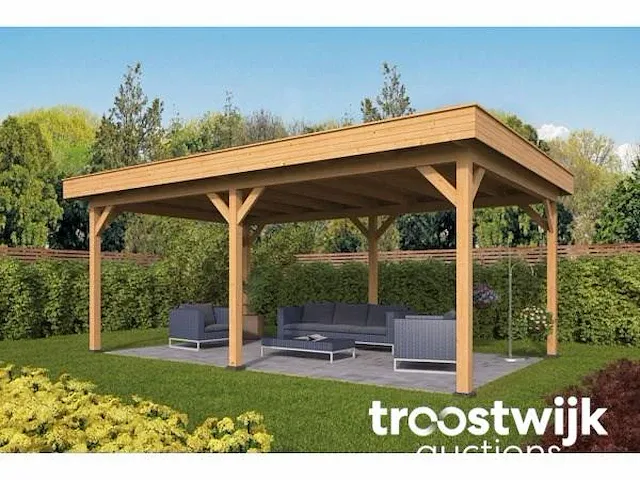 Red class wood overkapping met uitbreidingsset - afbeelding 1 van  3