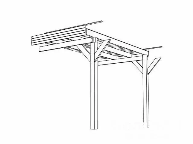 Red class wood overkapping met uitbreidingsset - afbeelding 3 van  3