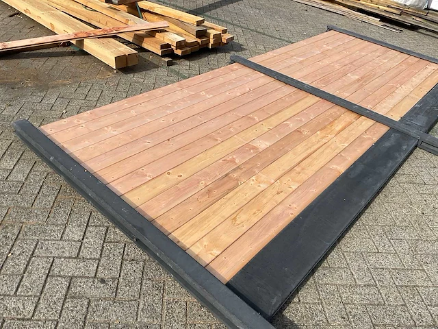 Redwood hout-betonschutting - 35,5m x 205cm - afbeelding 6 van  10