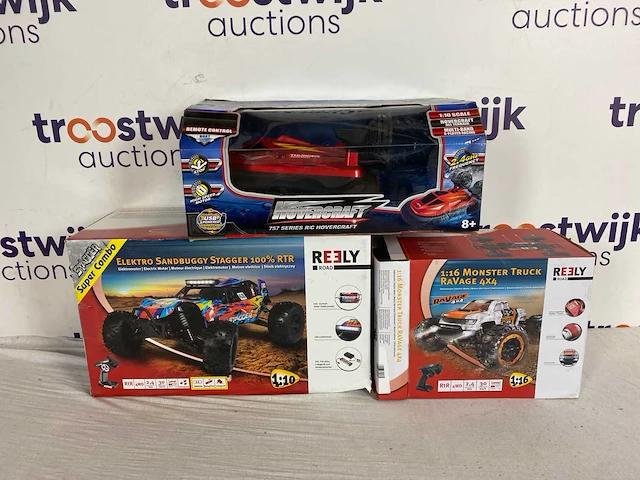 Reely stagger brushed 1:10 rc auto elektro buggy ,rc hovercraft, reely ravage 4x4 oranje - afbeelding 2 van  2