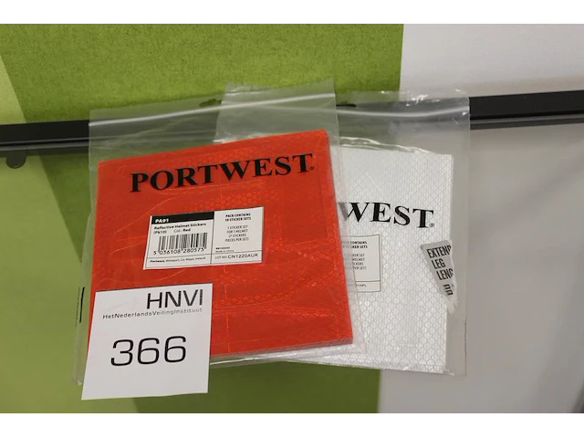 Reflecterende helmstickers portwest rood en wit 20 sets - afbeelding 1 van  1