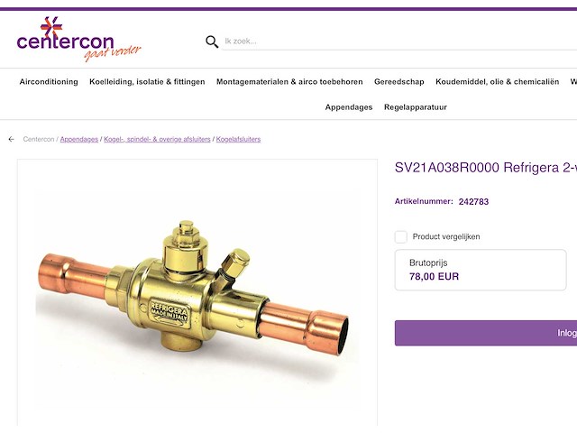 Refrigera sv21a038r0000 2-weg kogelafsluiter co2 (15x) - afbeelding 7 van  7