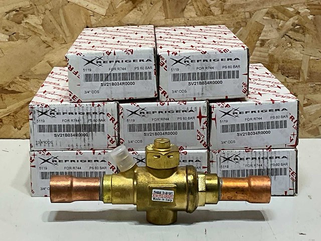 Refrigera sv21b034r0000 kogelafsluiter 2-weg co2 3/4" ods 60 bar schrader (8x) - afbeelding 2 van  6