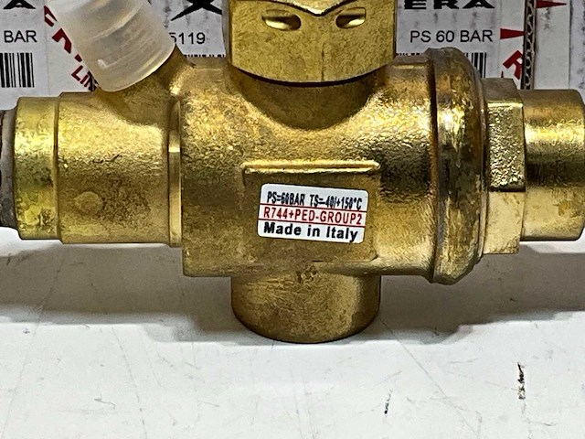 Refrigera sv21b034r0000 kogelafsluiter 2-weg co2 3/4" ods 60 bar schrader (8x) - afbeelding 3 van  6