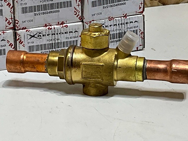 Refrigera sv21b034r0000 kogelafsluiter 2-weg co2 3/4" ods 60 bar schrader (8x) - afbeelding 6 van  6