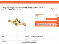 Refrigera sv21c022r0000 kogelafsluiter 7/8" met sch. voor co² max 60br (13x) - afbeelding 5 van  5