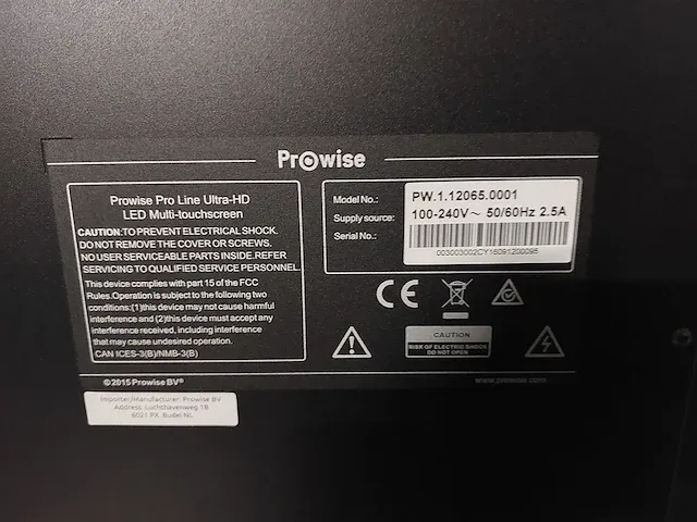 Refurbished prowise proline 65 inch 4k touchscreen monitor - afbeelding 2 van  5