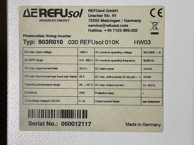 Refusol 803r010 omvormer - afbeelding 4 van  4