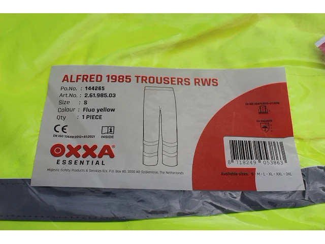 Regenbroeken oxxa alfred1985 fluoriserend geel 20 stuks. excl. draadmand - afbeelding 2 van  2