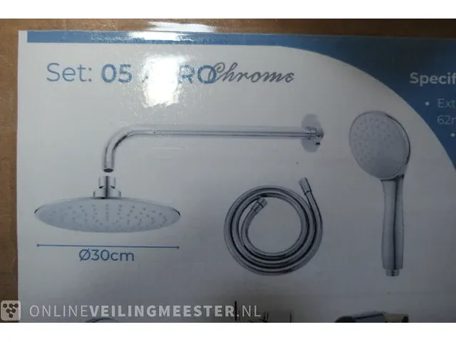 Regendouche inbouwthermostaat pack wiesbaden, chroom - afbeelding 2 van  5