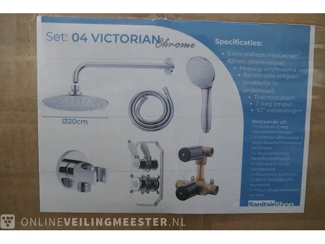 Regendouche inbouwthermostaat pack wiesbaden, chroom - afbeelding 1 van  5