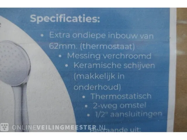 Regendouche inbouwthermostaat pack wiesbaden, chroom - afbeelding 4 van  5