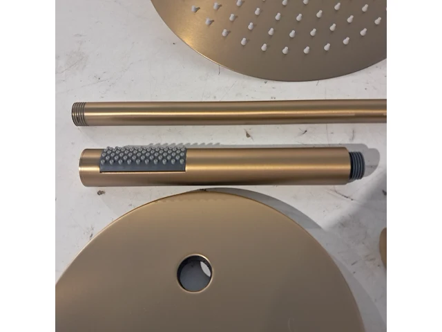 Regendoucheset, inbouw round, brushed gold - afbeelding 4 van  9