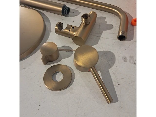 Regendoucheset, inbouw round, brushed gold - afbeelding 5 van  9