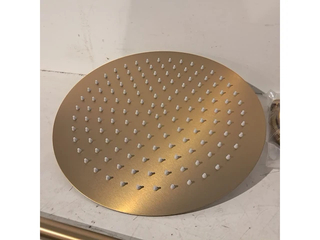 Regendoucheset, inbouw round, brushed gold - afbeelding 7 van  9