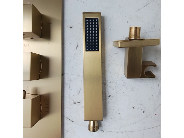 Regendoucheset met waterval, inbouw, geborsteld goud - afbeelding 4 van  9