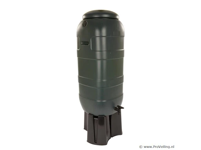 Regenton, donkergroen, 100 liter, incl. zwarte standaard en kraan - afbeelding 1 van  4