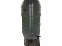 Regenton, donkergroen, 100 liter, incl. zwarte standaard en kraan - afbeelding 1 van  4