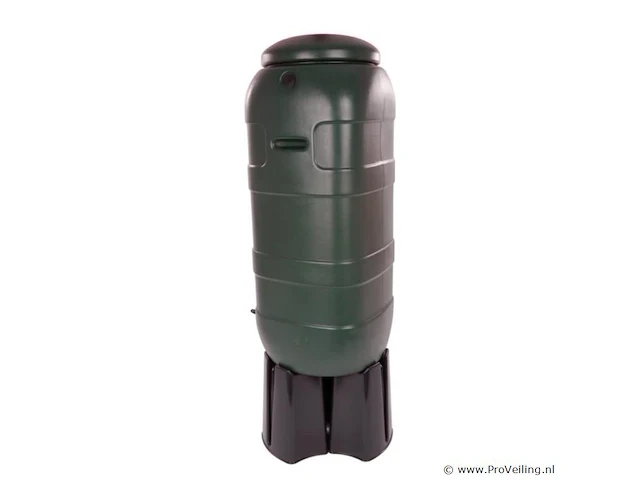 Regenton, donkergroen, 100 liter, incl. zwarte standaard en kraan - afbeelding 2 van  4