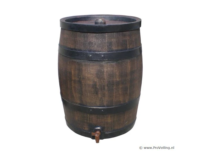 Regenton, houten look, incl. kraan, 120 liter - afbeelding 1 van  1