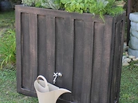 Regenton/bloembak, houten look, 1115 x 380 x 1100 mm, 300 liter - afbeelding 1 van  4