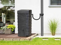 Regenton/muurtank, 276l, incl. kraan, deksel, peilslang, vulautomaat en bevestiging, zwart - afbeelding 1 van  2