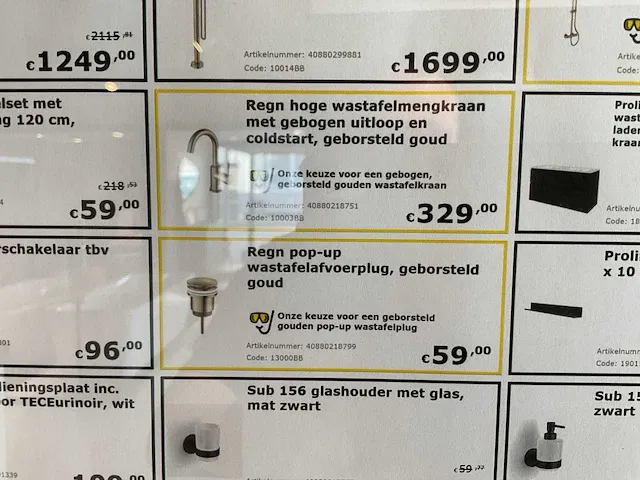 Regn hoge wastafelkraan (2x) - afbeelding 6 van  6