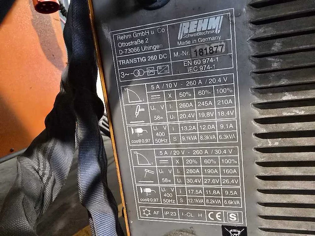 Rehm - transtig 260 dc - tig-lasmachine - afbeelding 7 van  7