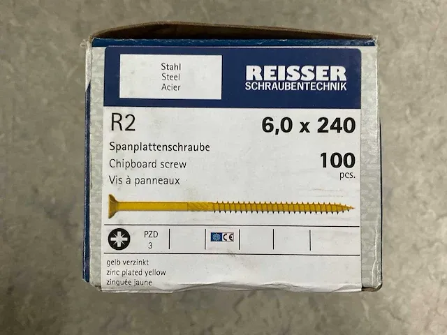 Reisser - spaanplaatschroef pz - ø6x240 mm (3x) - afbeelding 2 van  3