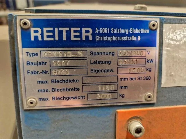 Reiter - ers 1100 x 3 mm - cut to length lijn - 1997 - afbeelding 5 van  23