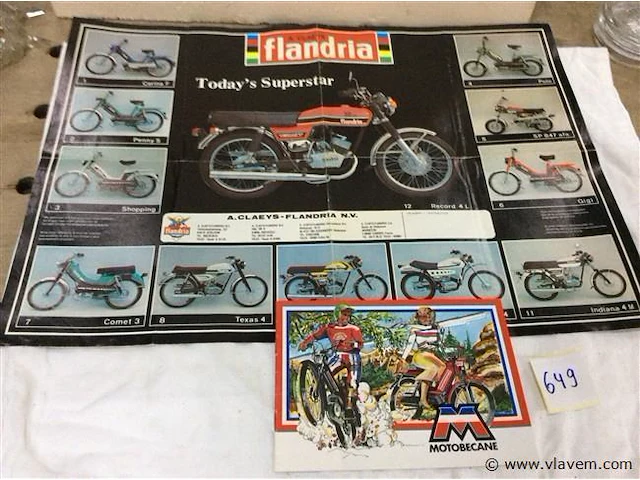 Reklame flandria en moto becane - afbeelding 1 van  2