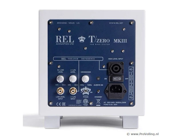 Rel subwoofer type t/zero mkiii - wit hoogglans - afbeelding 3 van  4