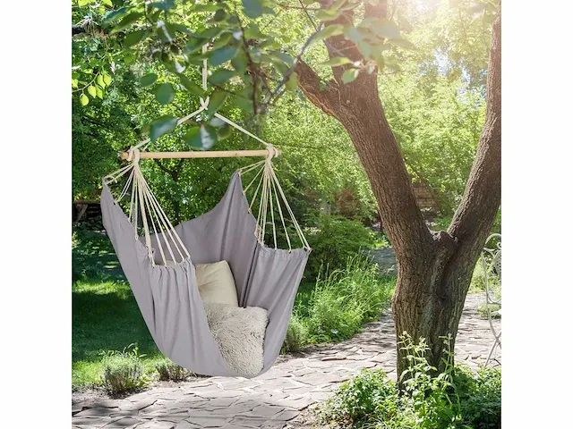 Relaxdays - grijs - hangstoel (15x) - afbeelding 5 van  5