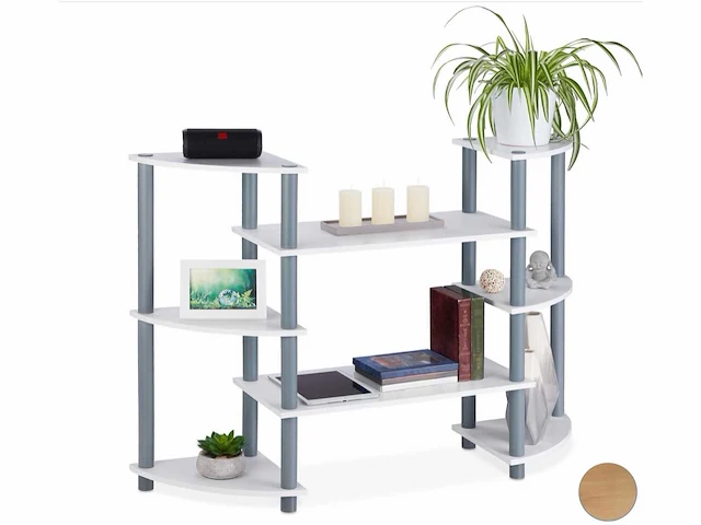 Relaxdays 10025963 wandkast met 8 niveaus (5x) - afbeelding 1 van  8