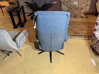 Relaxfauteuil, blauw stof, manueel verstelbaar, zwarte poot - afbeelding 6 van  6