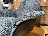 Relaxfauteuil, blauwgrijs teddystof, manueel verstelbaar - afbeelding 4 van  5